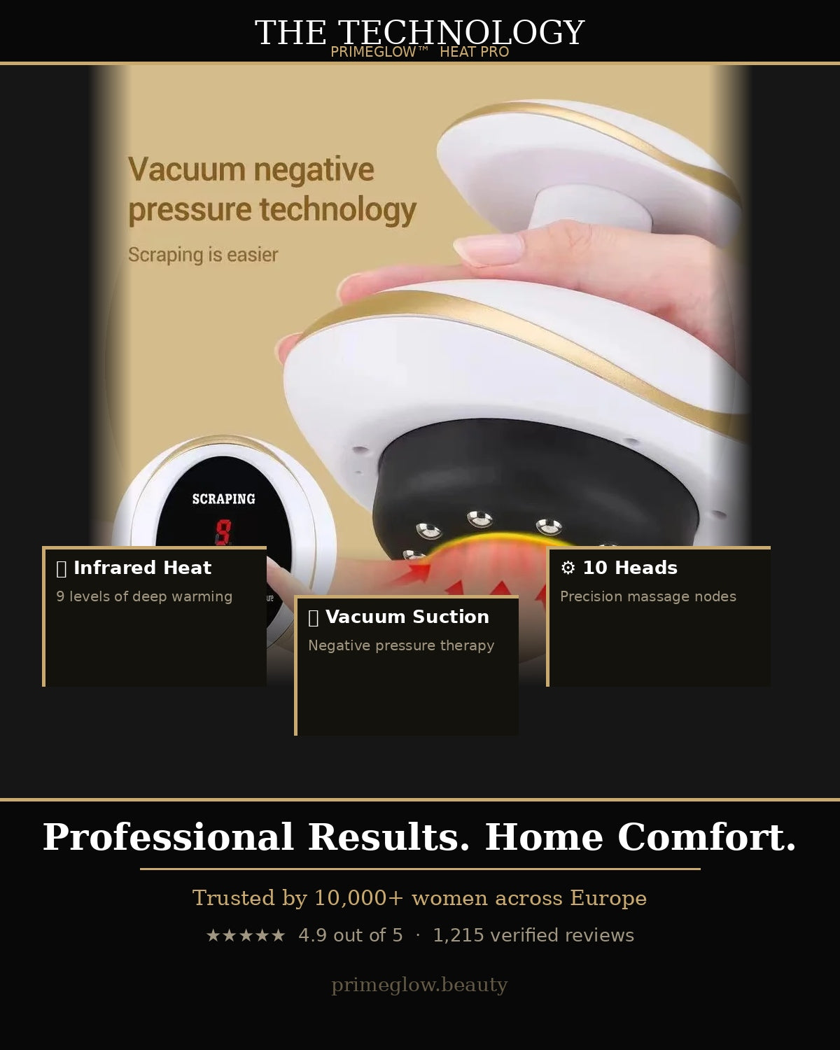 PrimeGlow™ Heat Pro — Electric Body Sculpting & Anti-Cellulite Massager