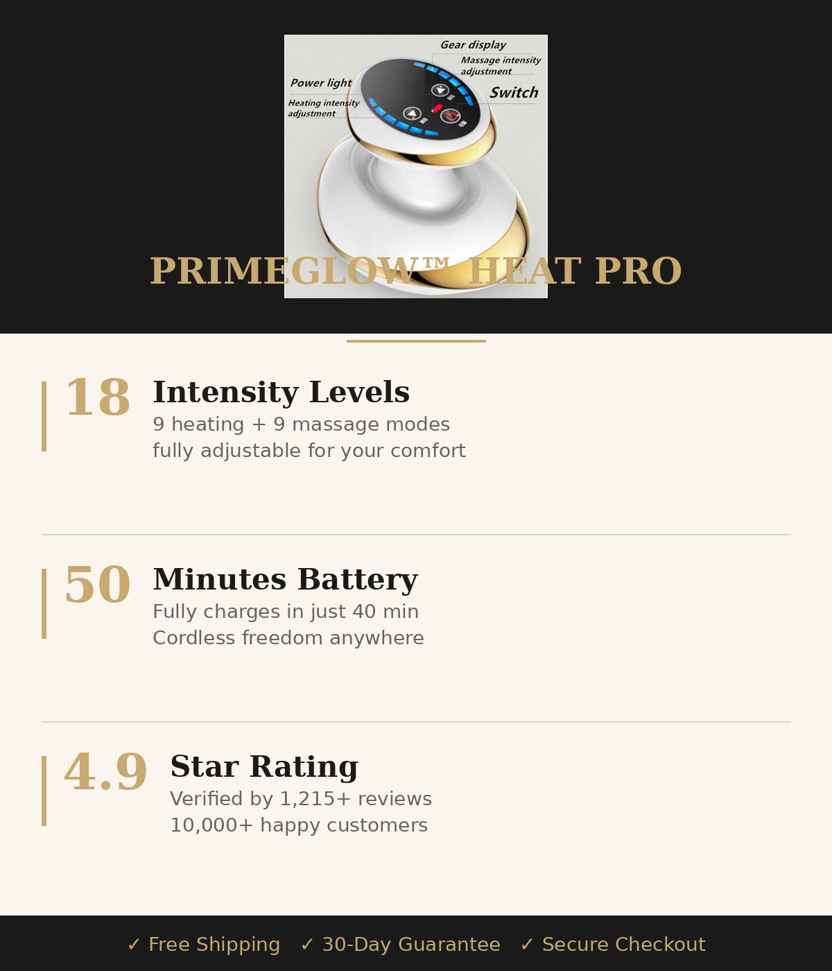 PrimeGlow™ Heat Pro — Electric Body Sculpting & Anti-Cellulite Massager